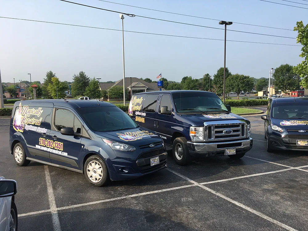 The Magically Repaired fleet parked in a row